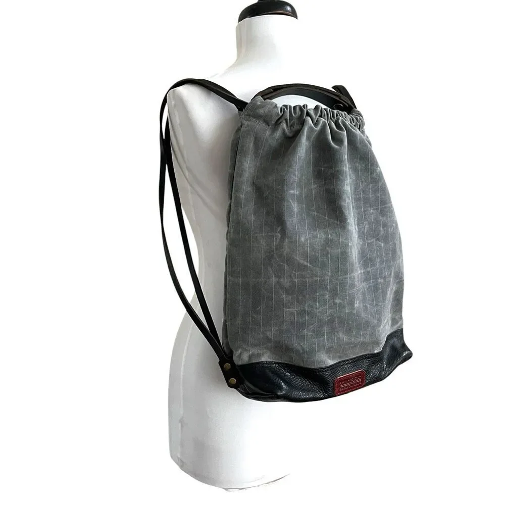 TM1985 USA Made Waxed Canvas Leather Backpack Rugged Travel Outdoor Bag Rare